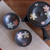 Arita Porcelain Flower Luster Teapot + 2 Teacups Set