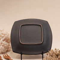 Kei Mitsumochi ミツ持啓 24cm Rectangle Plate - Black Flower KM22