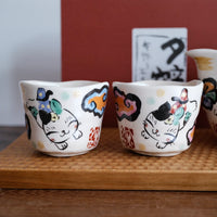 夕立窯 Japanese Style Tea Set - Fortune and Cat