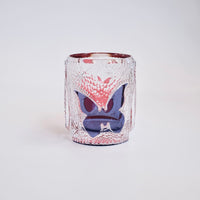 Edo Kiriko Whisky Glass Rock Glass "Butterfly" Purple/Red by Junichi Nabetani, Master of traditional crafts
