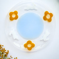 Fuji Glass Studio Rabbit Yellow Flower Plate Plate 18cm