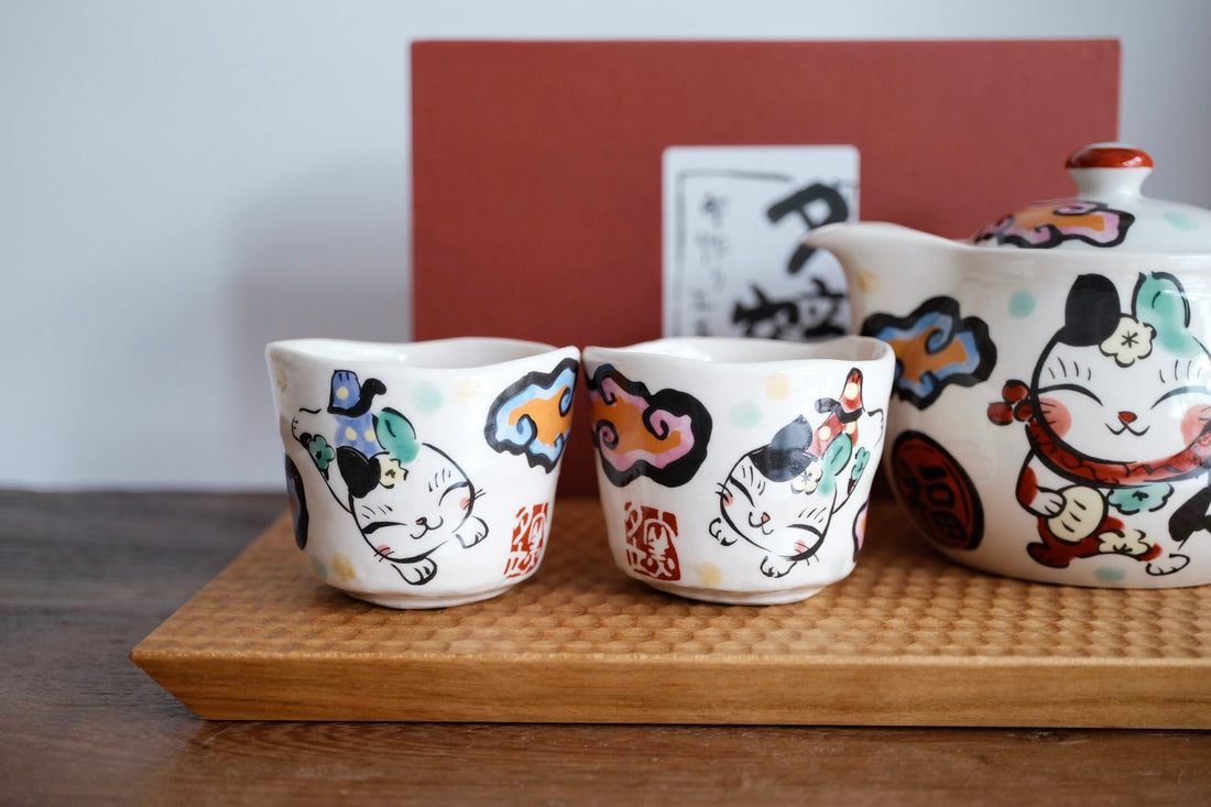 夕立窯 Japanese Style Tea Set - Lucky Cat