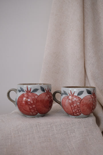 Cool Banana  Belly Mug - Pomegranate