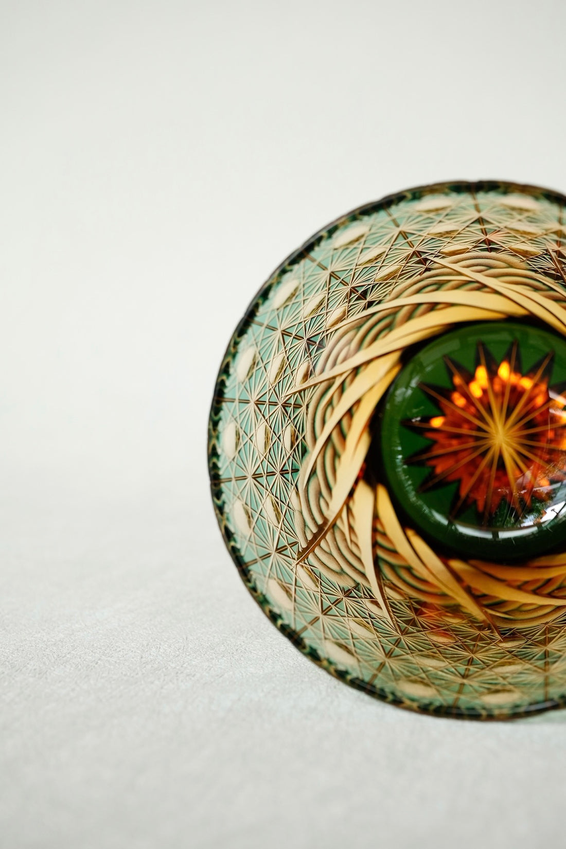 Harisho Yamada Glass - 漣-sazanami Whiskey Crystal Glass - Green