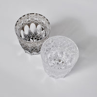 Edo Kiriko Whisky Glass Rock Glass "Large Chrysanthemum" White by Junichi Nabetani, Master of traditional crafts