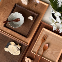 Non-Slip Surface Natural Wood Serving Tray