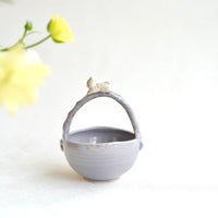 Fumiko Kondo 近藤布美子 - Purple Cat Ceramic Basket FK11