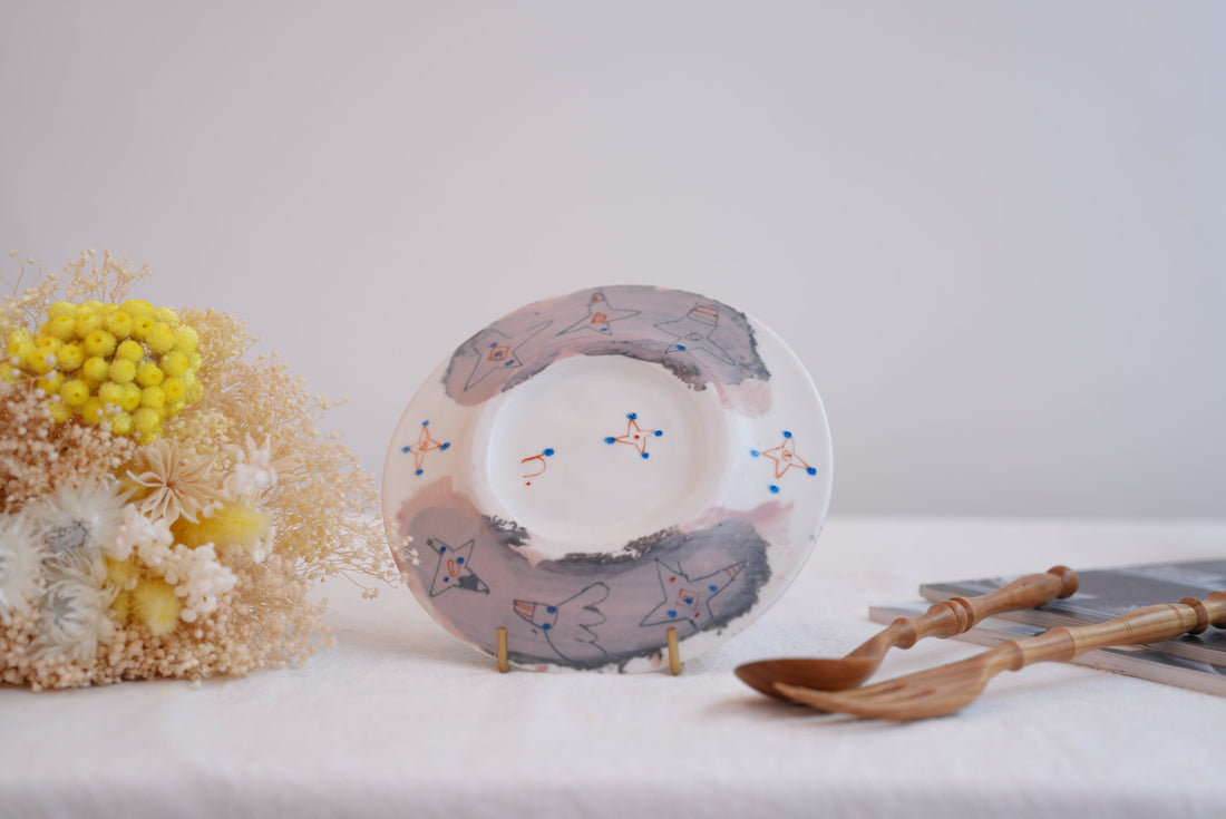 Hamasaka Naoko 浜坂尚子  Hand Painted Saucer - HN01 #2
