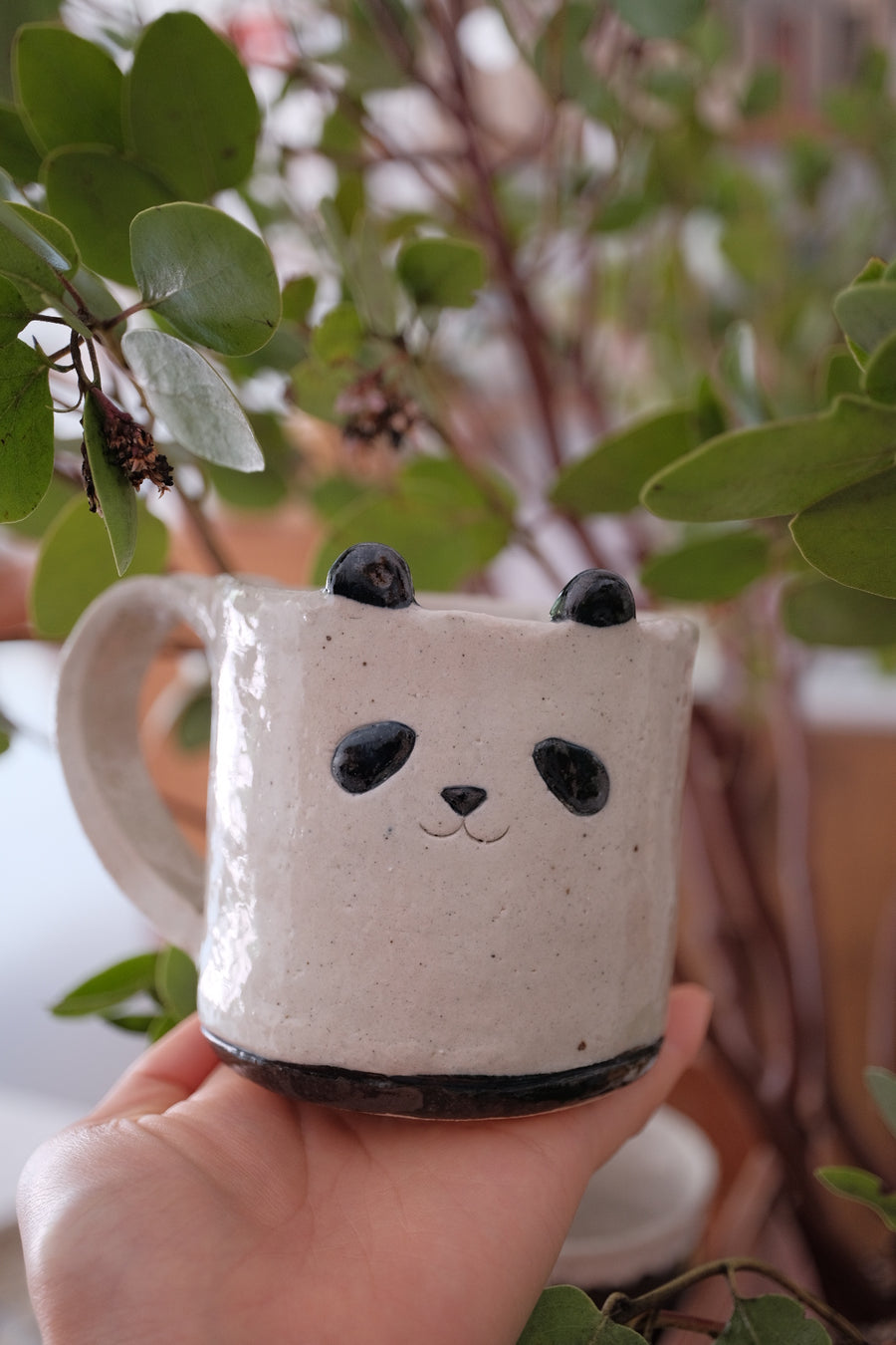 Seto Ware Handmade Clay Mug - Panda & Bear