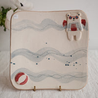 Tsubouchi Mayumi 坪内真弓 Bear Square Plate MT12 - Swimming Bear