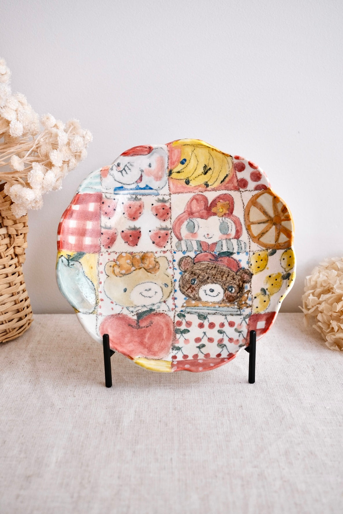 Asako Yamaguchi 山口麻子 Animal Floral Edge Plate AI19