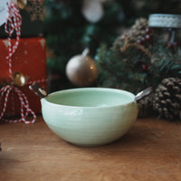 Fumiko Kondo 近藤布美子 - Green Bear Bowl with Handle FK07