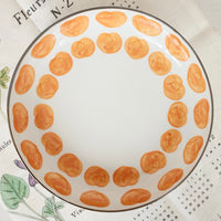 HASAMI Hand-painted Orange Heart Round Plate Collection