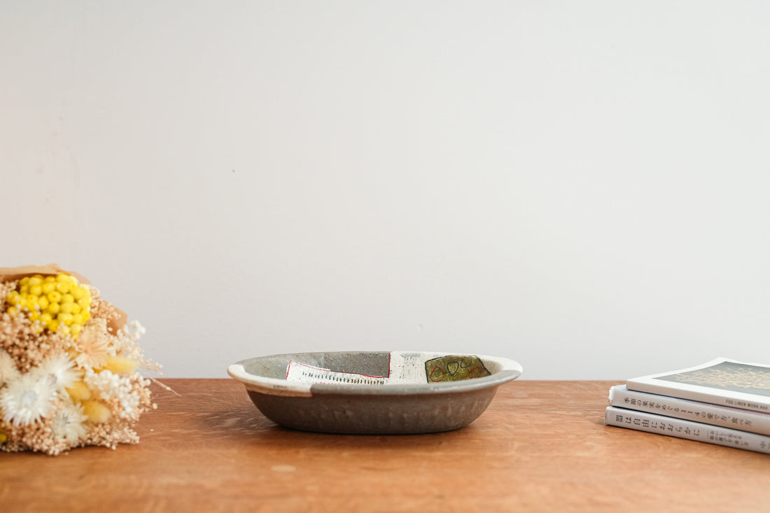 Hapun Pottery 拝志睦子 Oval Plate HP12