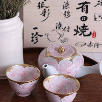 Arita Ware Peony Teapot and teacups gift set - Pink