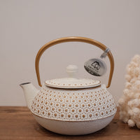 IWACHU Iron Teapot - White Gold - Dots Pattern