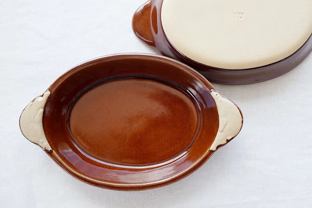 Mashiko Pottery Yoshizawa Brown Polar Bear Plate