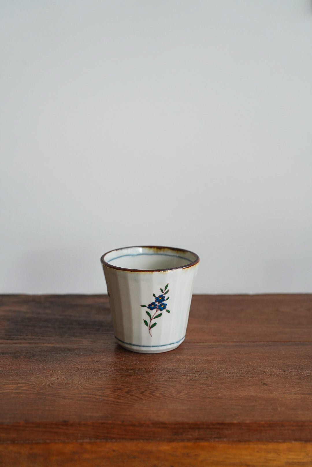 Kazuaki Shimura 志村和晃- Hand-Painted Floral Faceted Cup KAS06