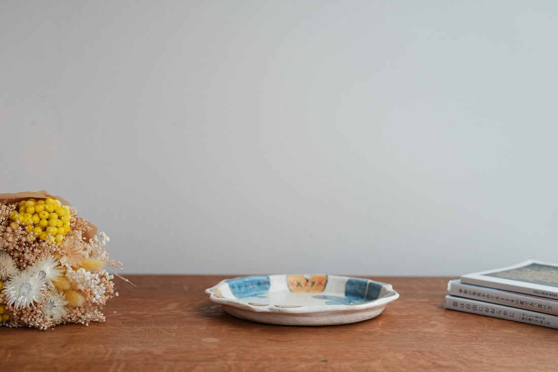 Hapun Pottery 拝志睦子 Flower Plate HP02