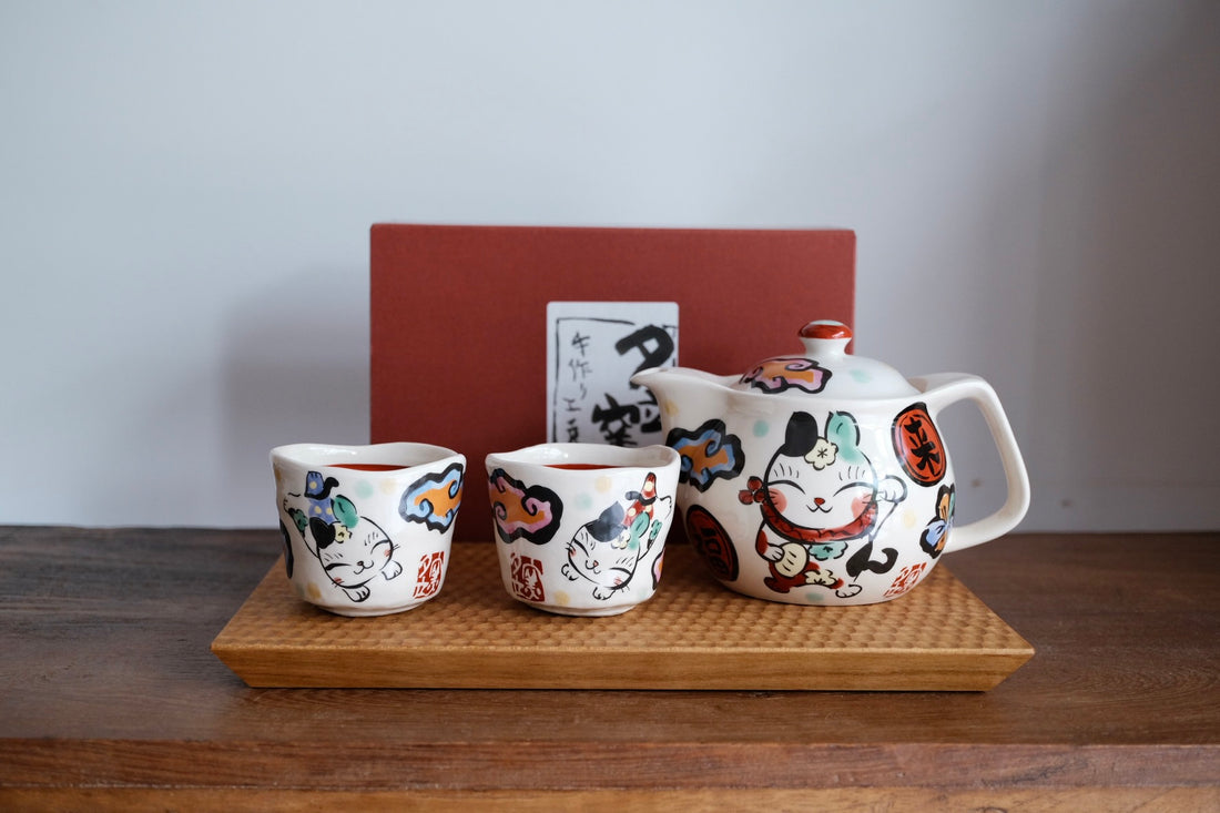 夕立窯 Japanese Style Tea Set - Lucky Cat