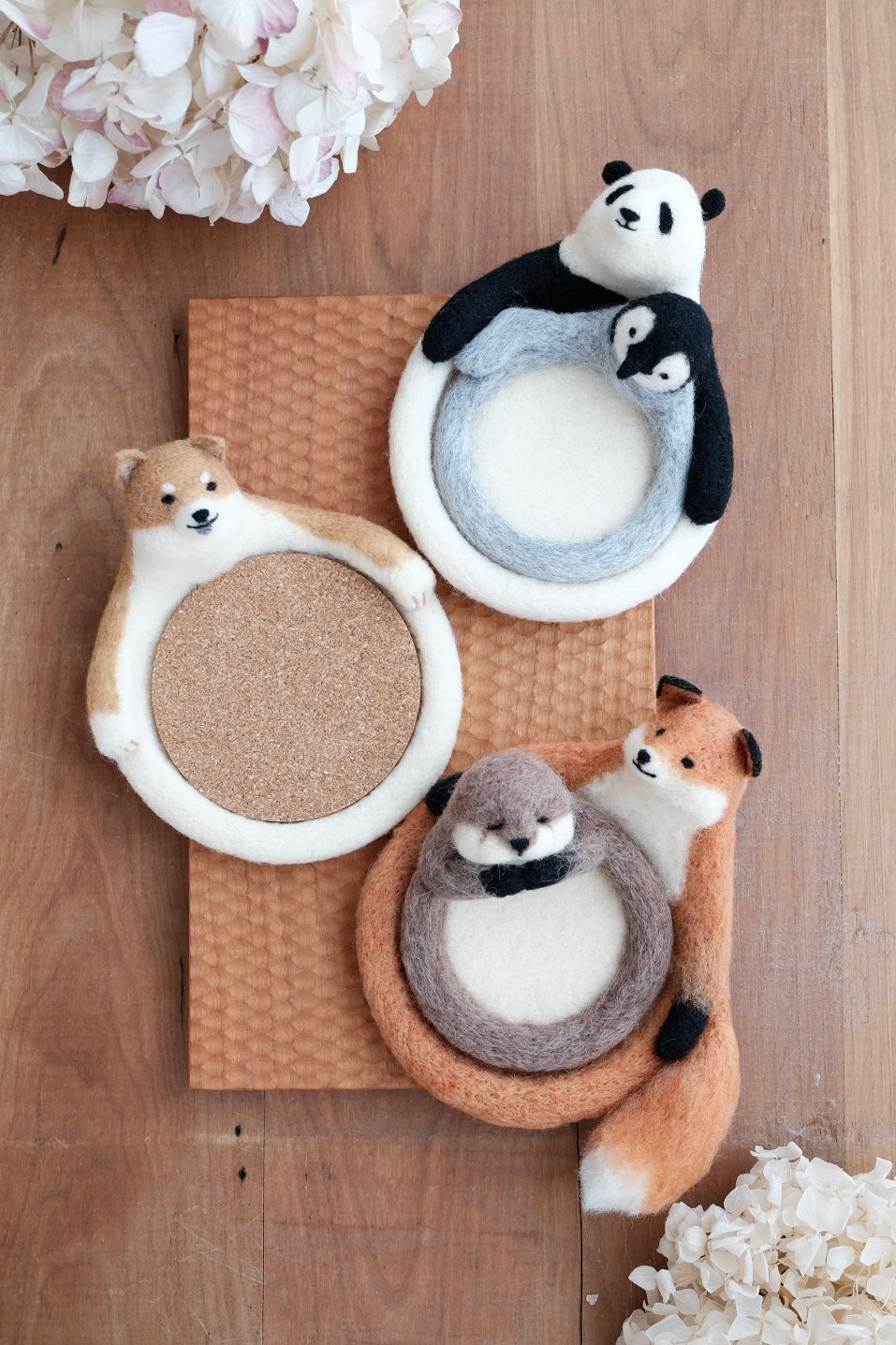 Aya and Yoshiko Wool Felt Animal Coaster - Shiba YS07