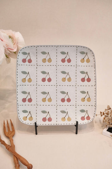 Kei Mitsumochi ミツ持啓 Rectangle Plate - Checked Pattern Mix Cherry KM17