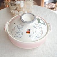 Donabe Banko Ware No.8 Smiling Cat Clay Pot