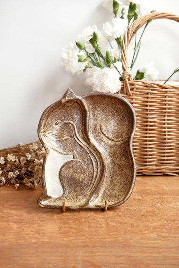 Mashiko Pottery Yoshizawa Squirrel Plate