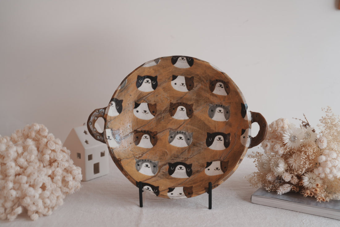 Fumiko Tsuchihashi 土橋文子 - 24cm Round Plate with Handle FT08 #1