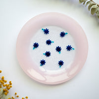 Fuji Glass Studio Flower Plate Pink Rim 13cm