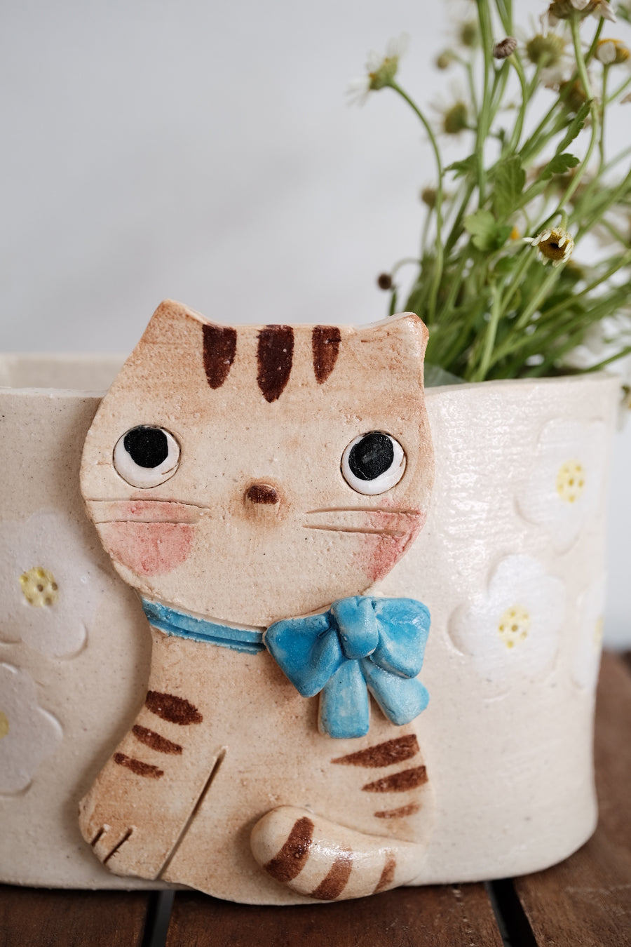 Craftman House Handmade Ceramic Cat Incense Holder