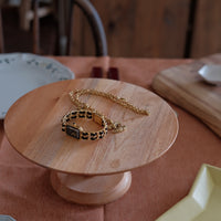 Natural Wood Pedestal Plate Cake Stand