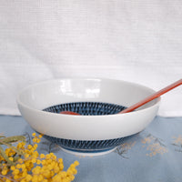 Minoware Ramen Bowl Blue & Brown