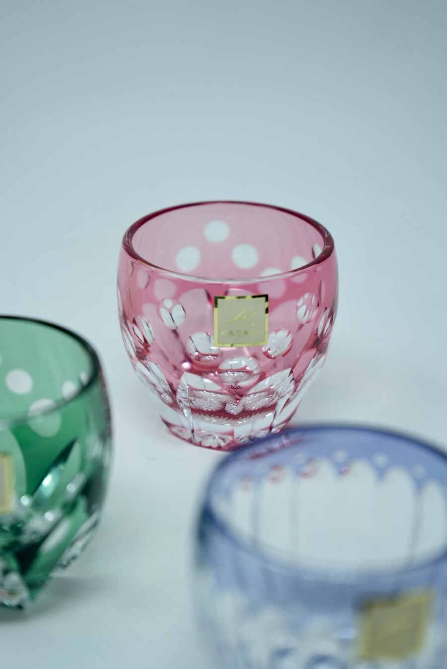 Kagami Crystal - Sake Glass, Edo Kiriko "Cherry" By Satoshi Nabetani