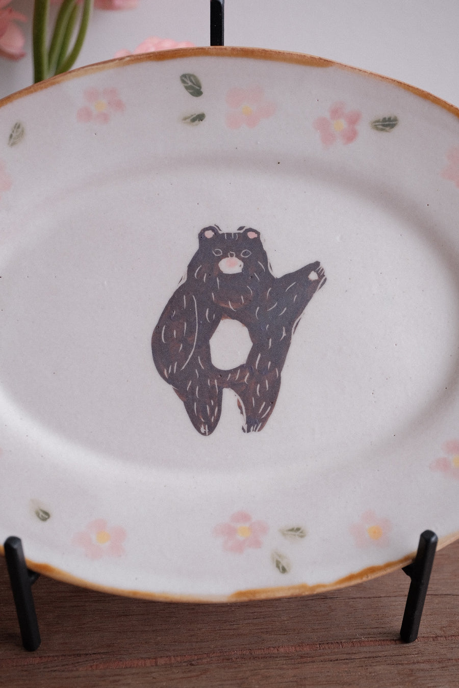 Kato Mikiko 加藤美纪子 Oval Cake Plate - MK03