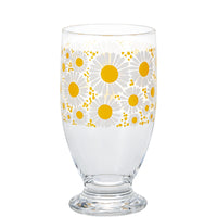 Aderia Glass Pedestal Cups - Yellow Flower