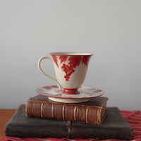SiShuang Red Grape Coffee Cup w Saucer Set