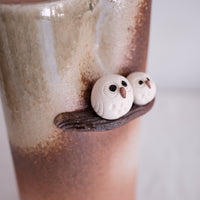 Shigaraki Ware Miniature Owl Vase