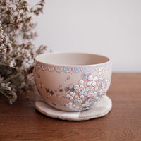 Baizhi Studio - Gilding Hydrangea Coffee/Tea Egg Shape Cup