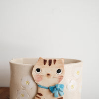 Craftman House Handmade Ceramic Cat Incense Holder