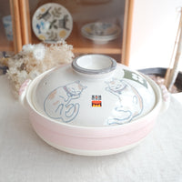 Donabe Banko Ware No.9 Smiling Cat Clay Pot