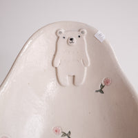 Tsubouchi Mayumi 坪内真弓 Oval Plate MT07 - White Bear