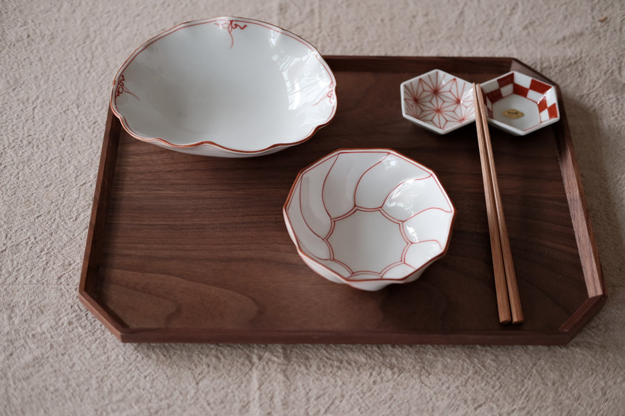 Wooden Octagonal Dinner Tray