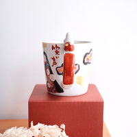 夕立窯 Japanese Style Red Mt. Fuji Mug