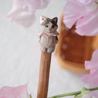 Ayataro Large Spoon - Cat with White Hat - aya10