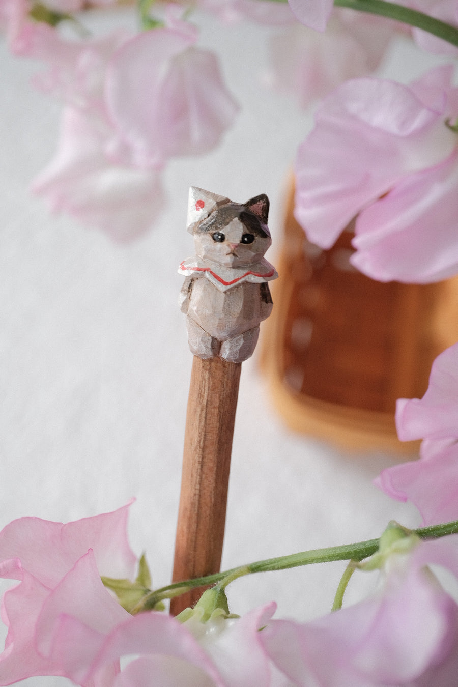 Ayataro Large Spoon - Cat with White Hat - aya10