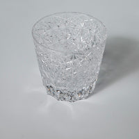 Edo Kiriko Whisky Glass Rock Glass "Large Chrysanthemum" White by Junichi Nabetani, Master of traditional crafts
