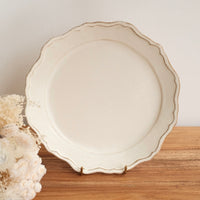 Mashiko Pottery Minimalist lace-edged plate