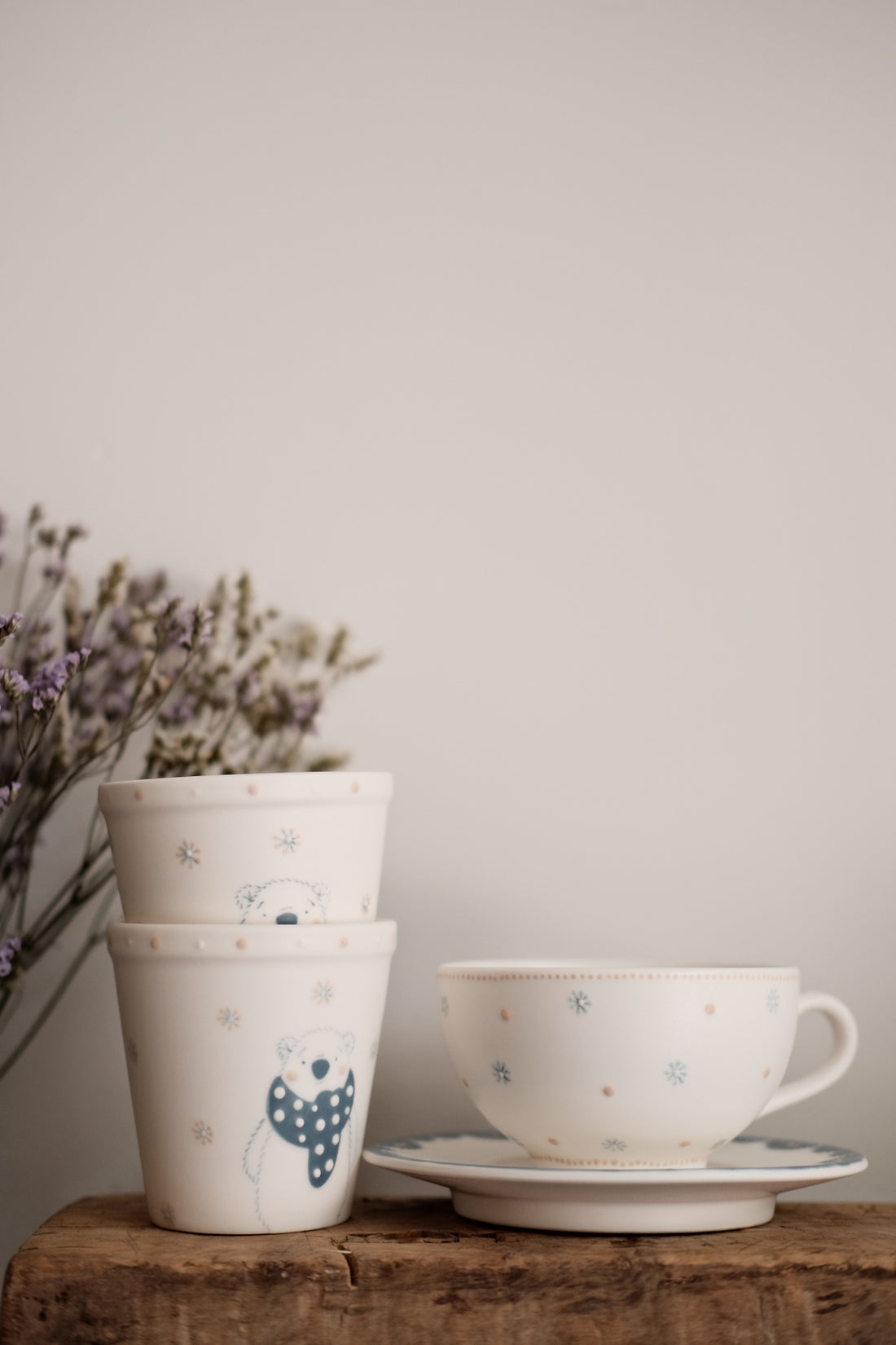 Little Snowflake Ceramic Mug & Saucer Set