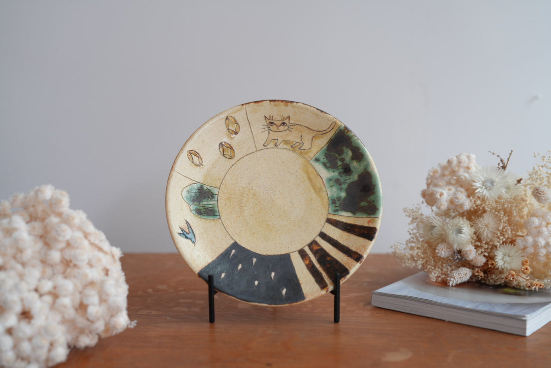 Shoko Hirano 平野照子 Cat Large Plate SR13 #5